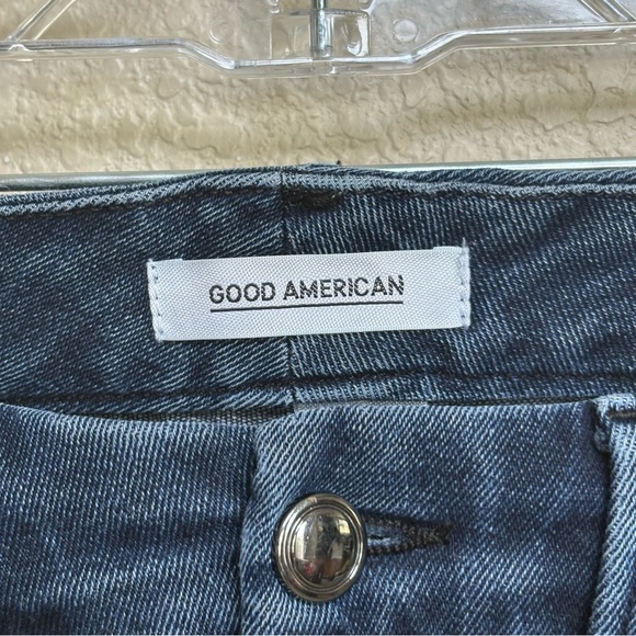 Good American Good Legs Size 4/27 Womens Dark Blue Raw Hem Ankle Jeans - Picture 5 of 12